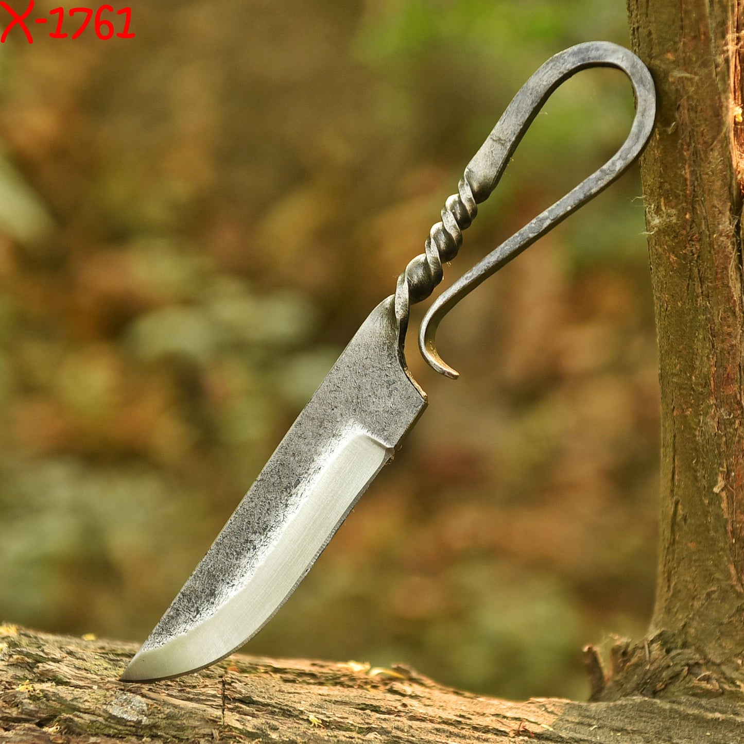 Hand Forged  Traditional Blacksmith Knife Forged Handle Outdoor Fixed Blade