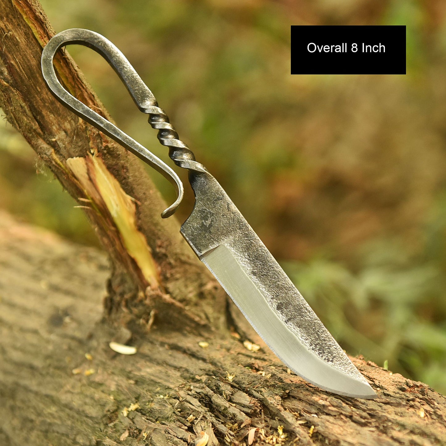 Hand Forged  Traditional Blacksmith Knife Forged Handle Outdoor Fixed Blade