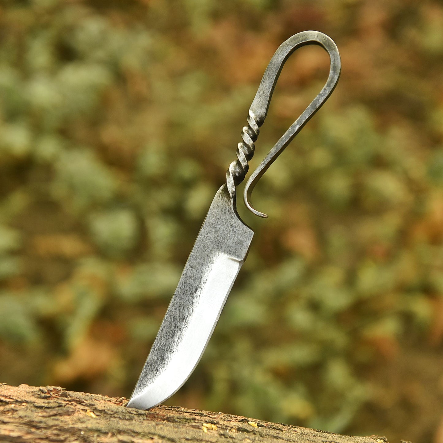 Hand Forged  Traditional Blacksmith Knife Forged Handle Outdoor Fixed Blade