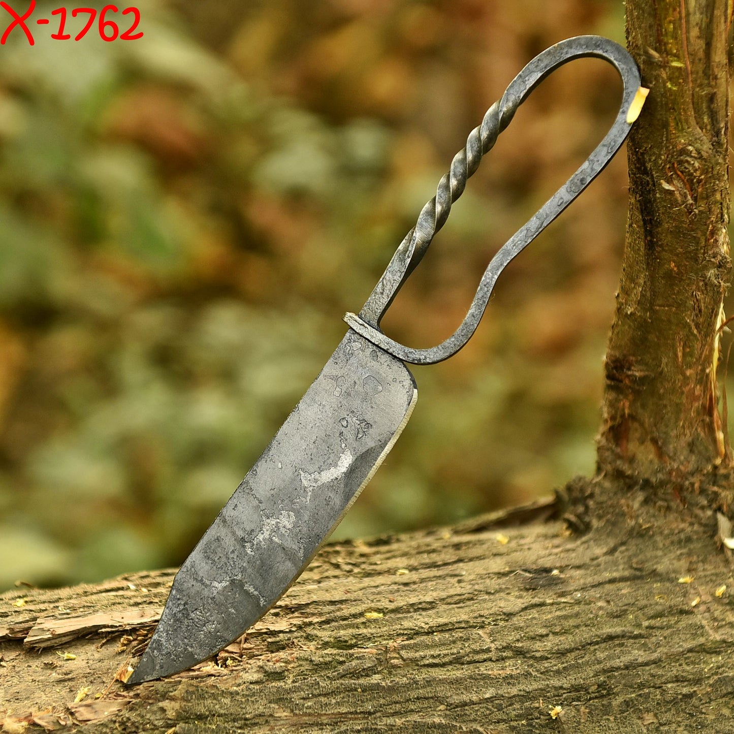 Hand Forged Fixed Blade Blacksmith Kitchen Knife Heritage Loop Handle