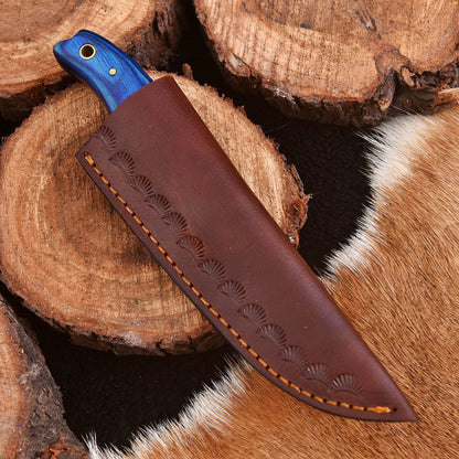 Handmade Damascus Steel Tactical Skinner Knife Wood Resin Handle EDC