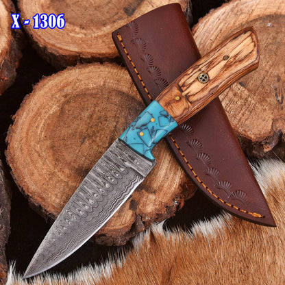 Handmade Hunting Bushcraft Knife Forged Damascus Steel Survival EDC