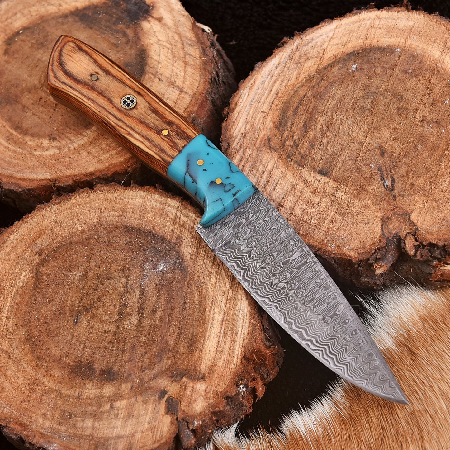 Handmade Hunting Bushcraft Knife Forged Damascus Steel Survival EDC