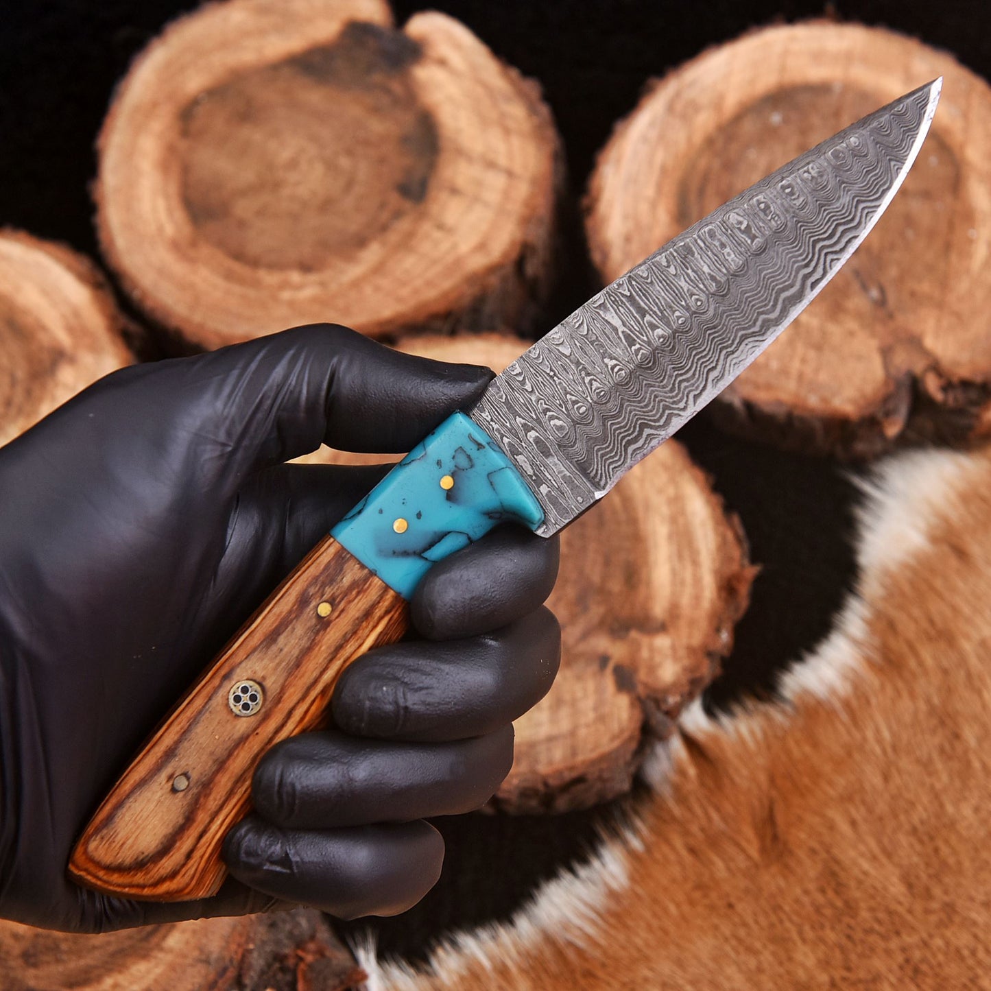Handmade Hunting Bushcraft Knife Forged Damascus Steel Survival EDC