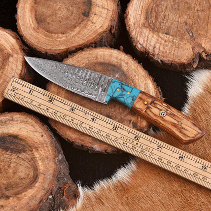 Handmade Hunting Bushcraft Knife Forged Damascus Steel Survival EDC