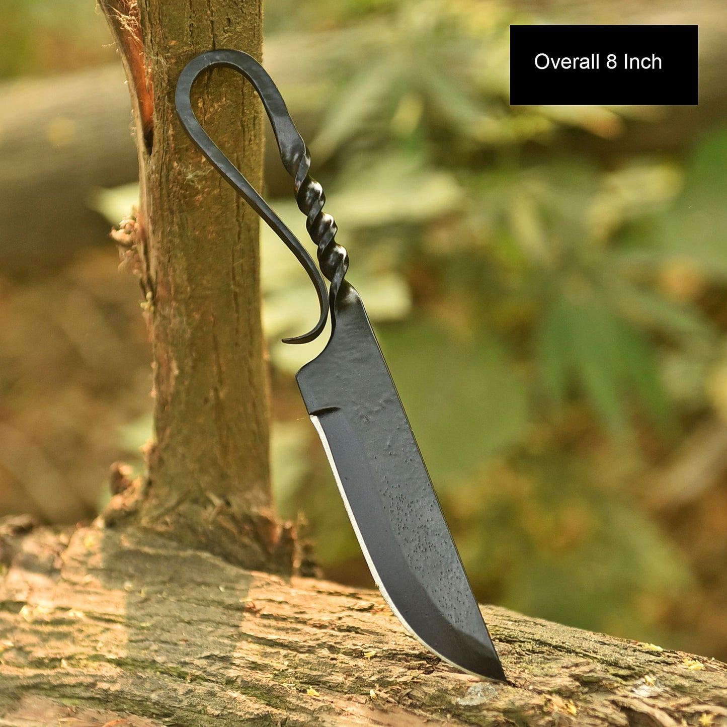 Hand Forged Camp Kitchen Utility Knife Artisan Steel Loop Handle