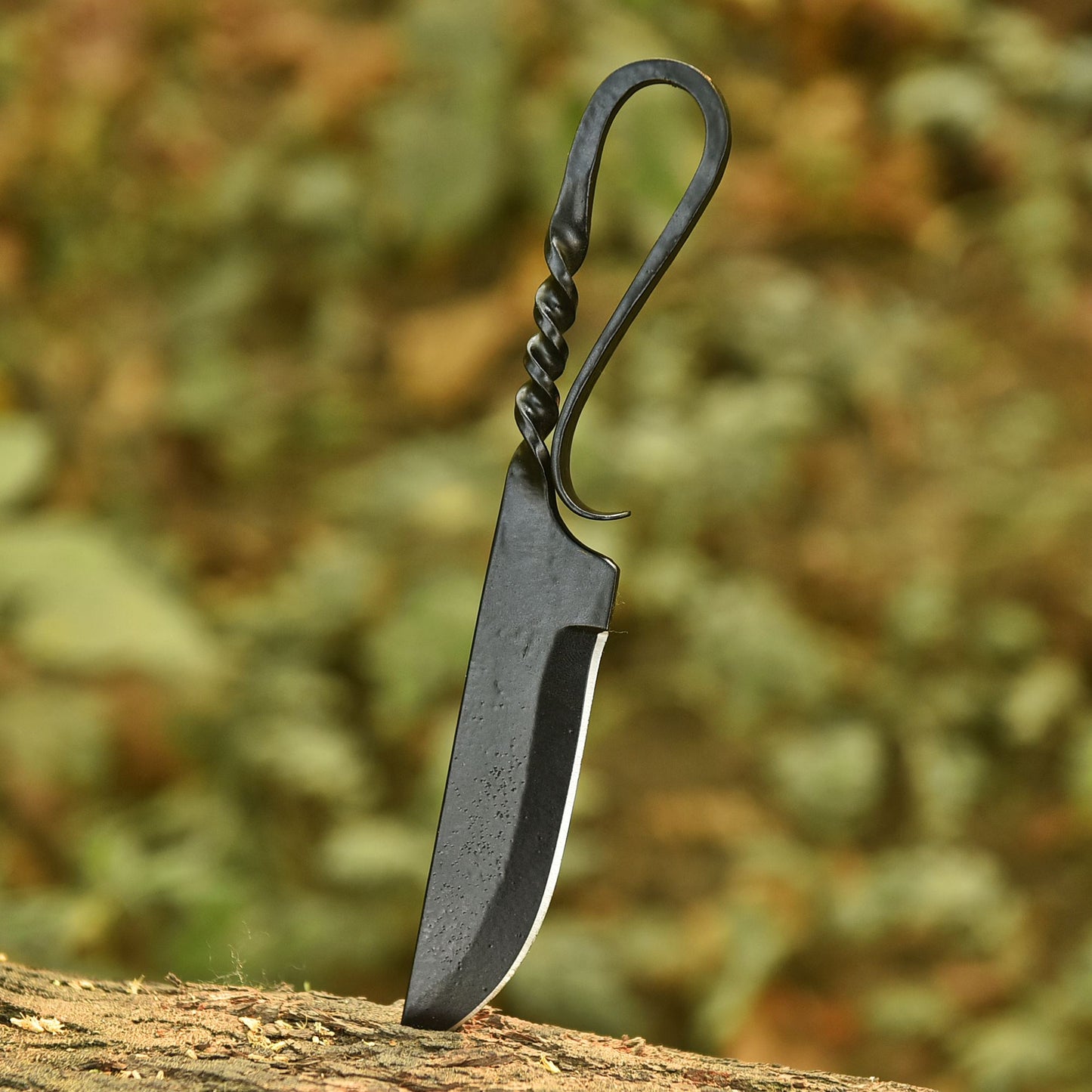 Hand Forged Camp Kitchen Utility Knife Artisan Steel Loop Handle