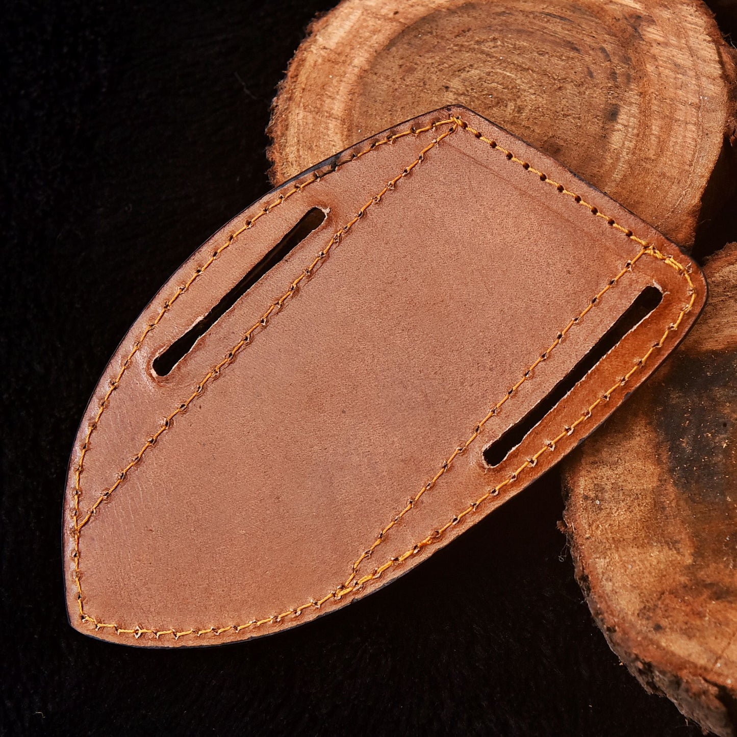 Traditional Luxury Handmade Folding Knife Engraved Leather Sheath