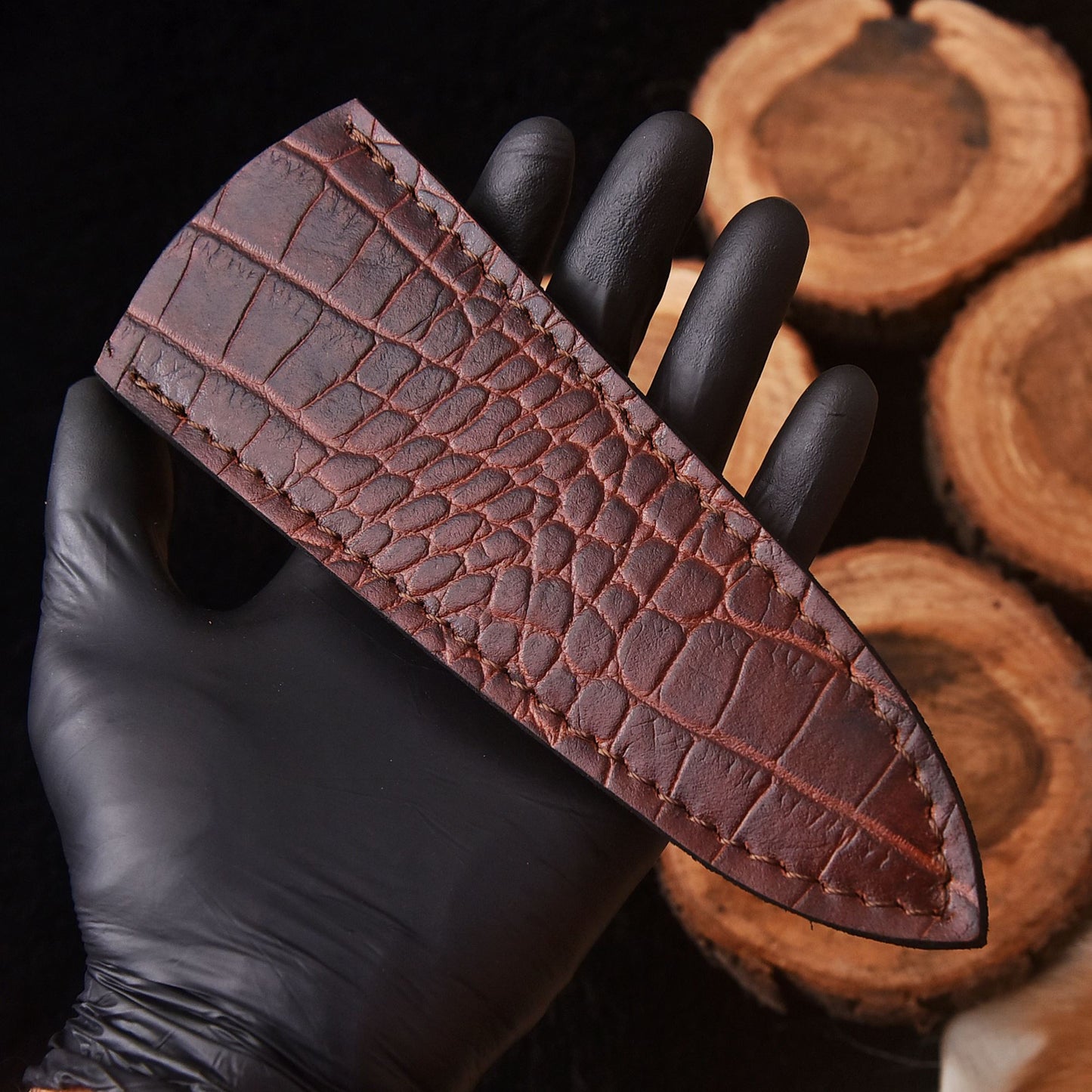 Hand Stitched High Quality Fixed Blade Top Grain Leather Sheath