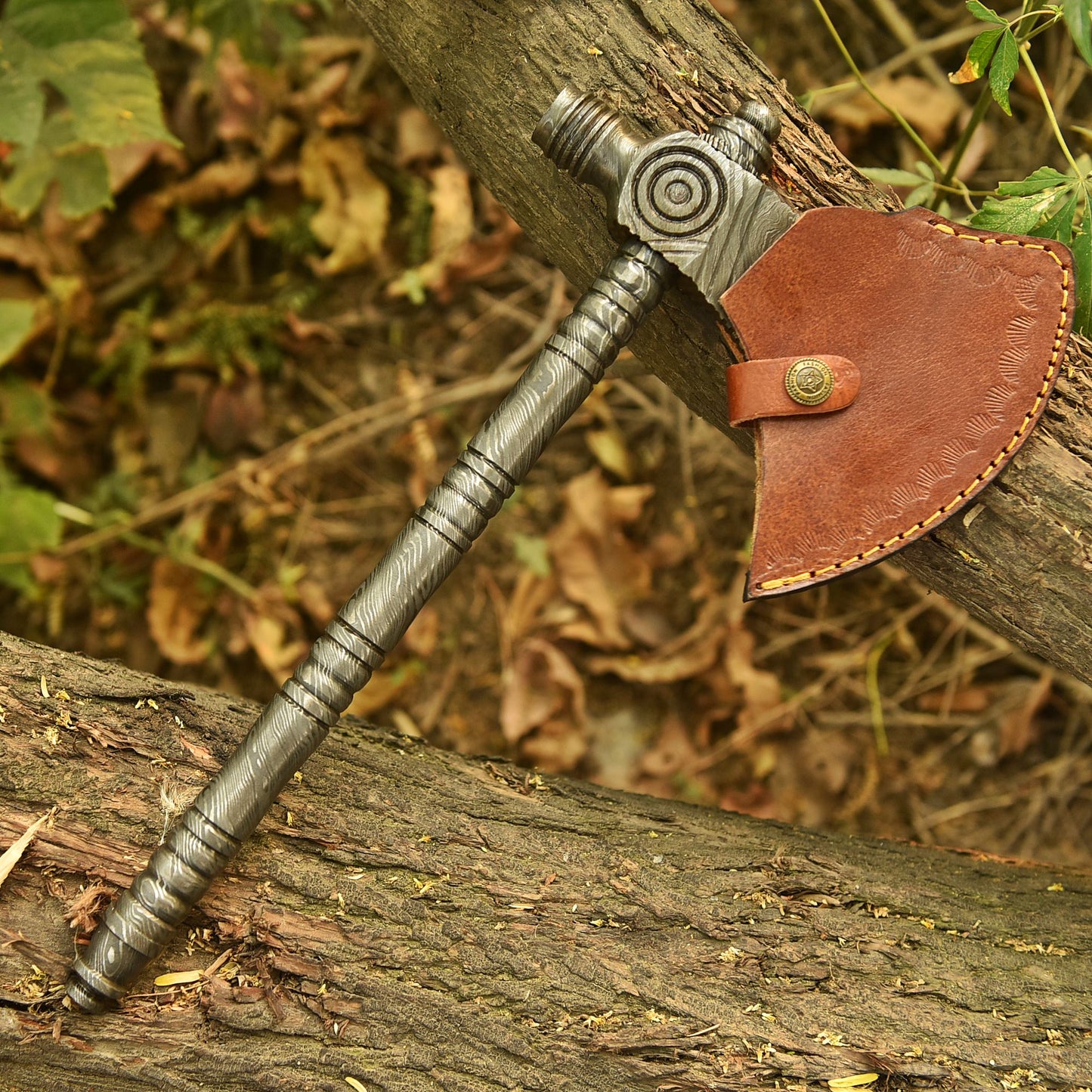 Handmade Damascus Steel Viking Collectible Norse Inspired Bearded Axe