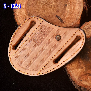 Elegant Handmade Artisan Crafted Sheep Leather Folding Knife Sheath