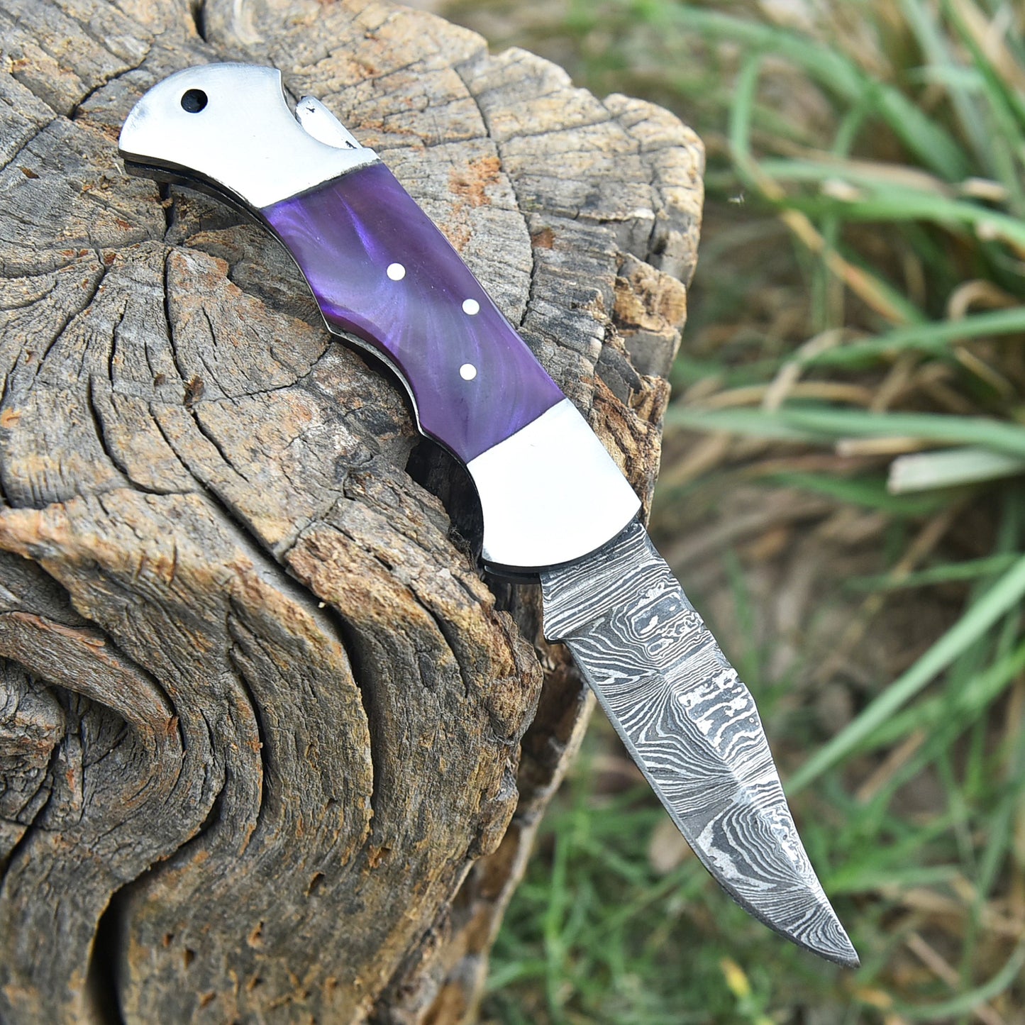 Handmade Damascus Steel Gentleman Folding Pocket Knife Everyday Carry