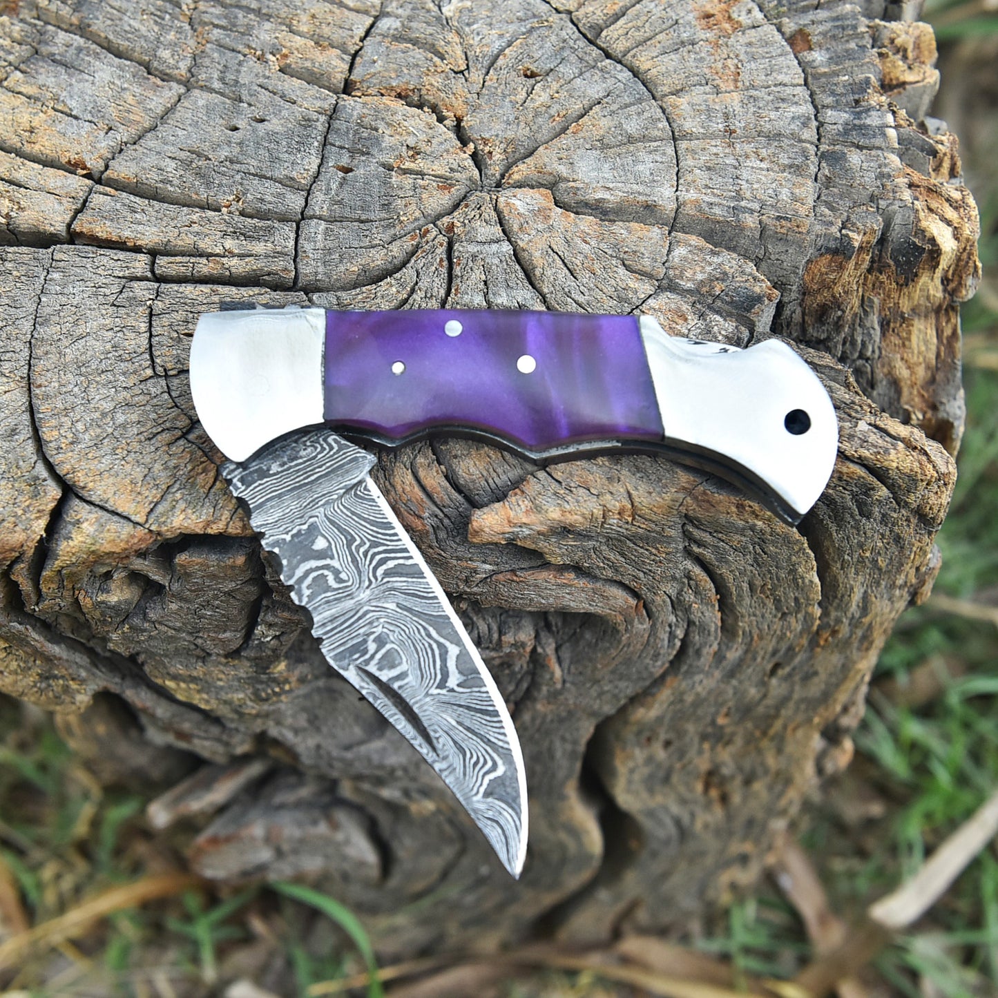 Handmade Damascus Steel Gentleman Folding Pocket Knife Everyday Carry