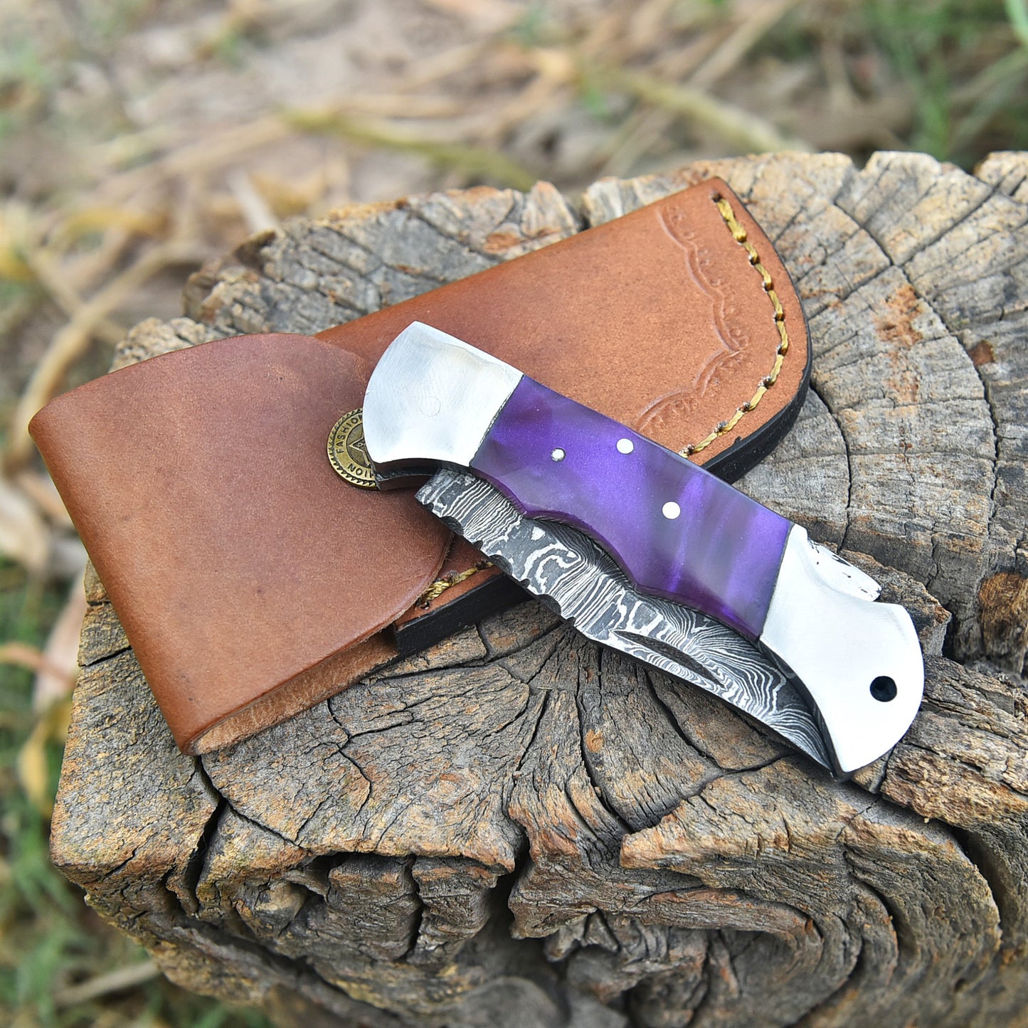 Handmade Damascus Steel Gentleman Folding Pocket Knife Everyday Carry