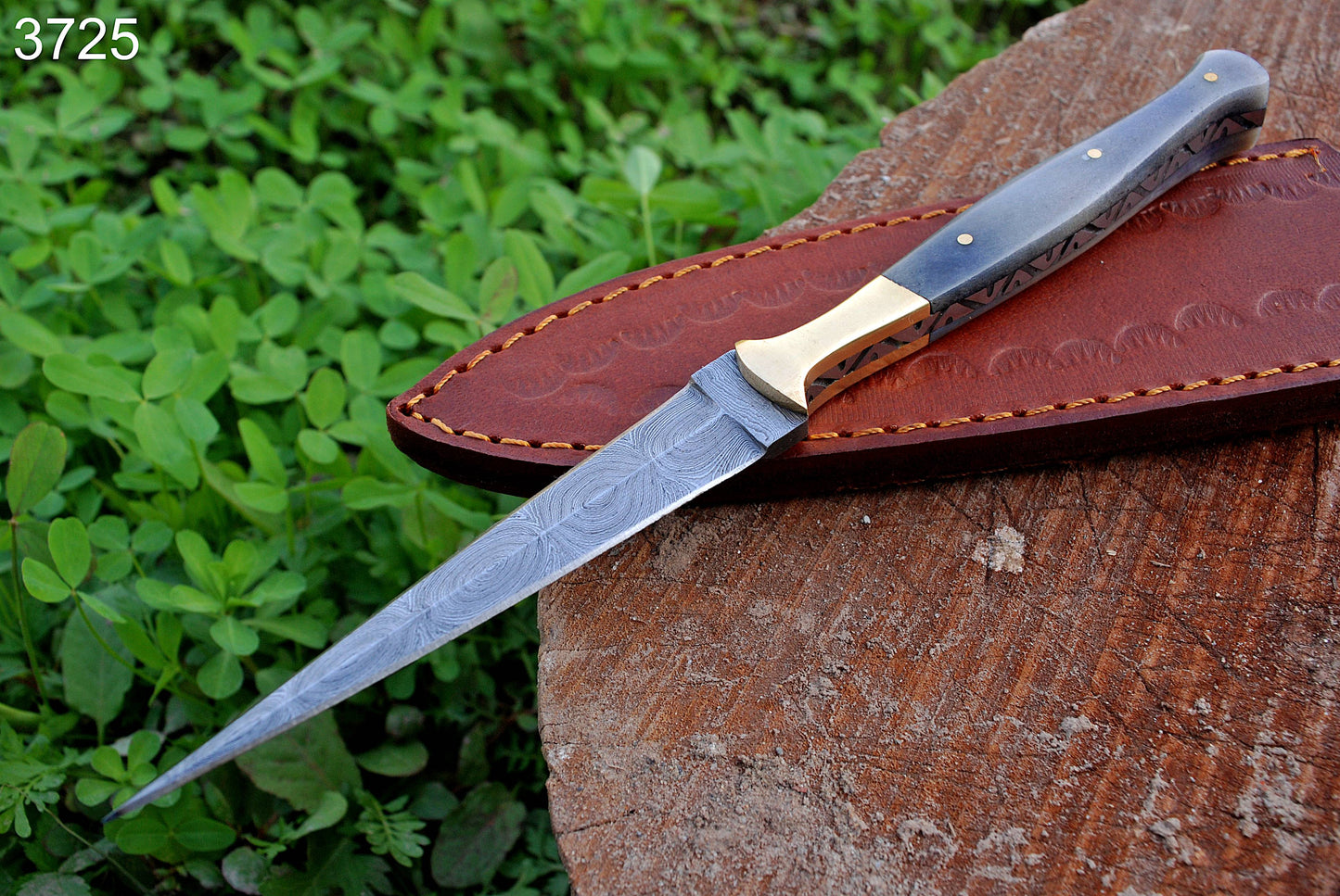 Custom Hand Forged Damascus Steel Double Edge Dagger Camel Bone Handle