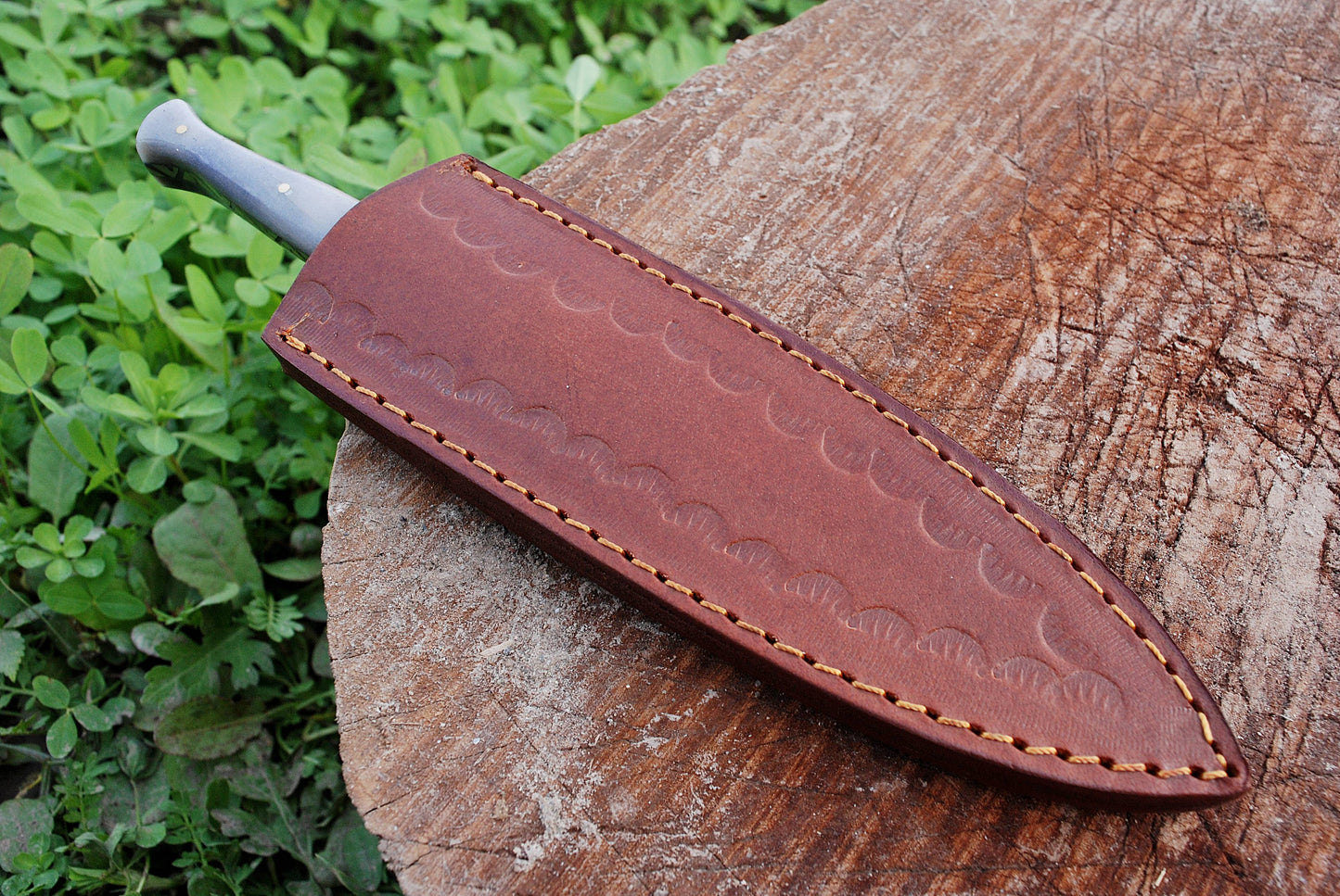 Custom Hand Forged Damascus Steel Double Edge Dagger Camel Bone Handle
