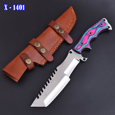 Hand Forged D2 Steel Hunting Tracker Fix Blade Knife Full Tang - Pakkawood Handle