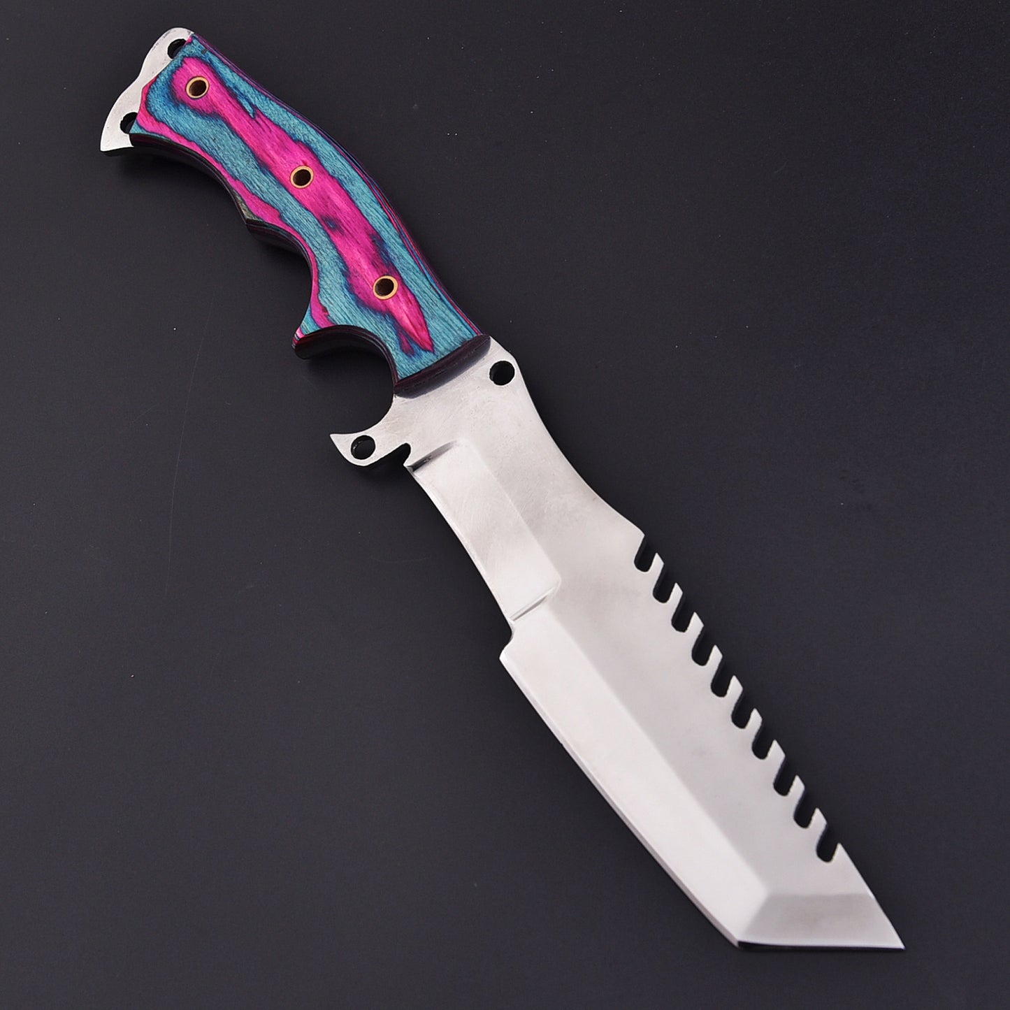 Hand Forged D2 Steel Hunting Tracker Fix Blade Knife Full Tang - Pakkawood Handle