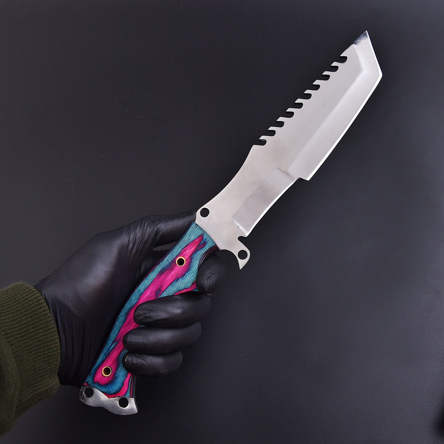 Hand Forged D2 Steel Hunting Tracker Fix Blade Knife Full Tang - Pakkawood Handle