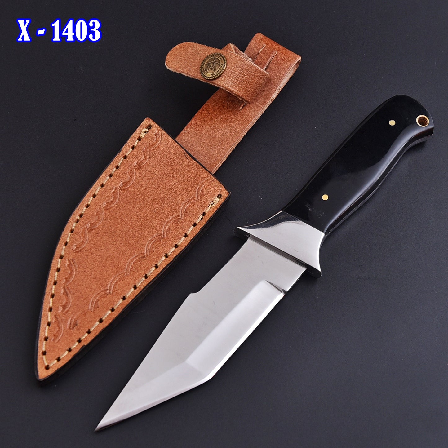 9” Hand Forged Carbon Steel Full Tang Skinner Knife - Resin Handle