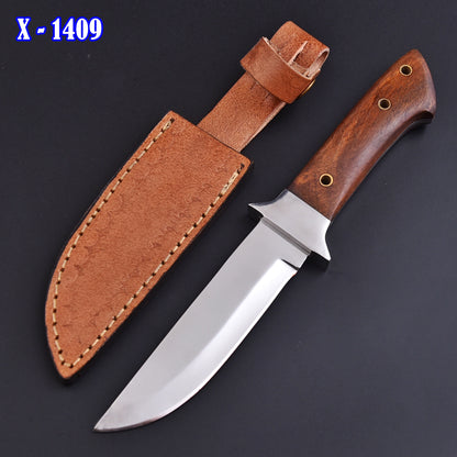Hand Forged Full Tang Skinner Knife Wood Handle D2 Steel 10"inches With Sheath
