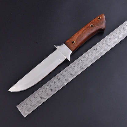 Hand Forged Full Tang Skinner Knife Wood Handle D2 Steel 10"inches With Sheath