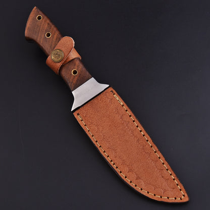 Hand Forged Full Tang Skinner Knife Wood Handle D2 Steel 10"inches With Sheath