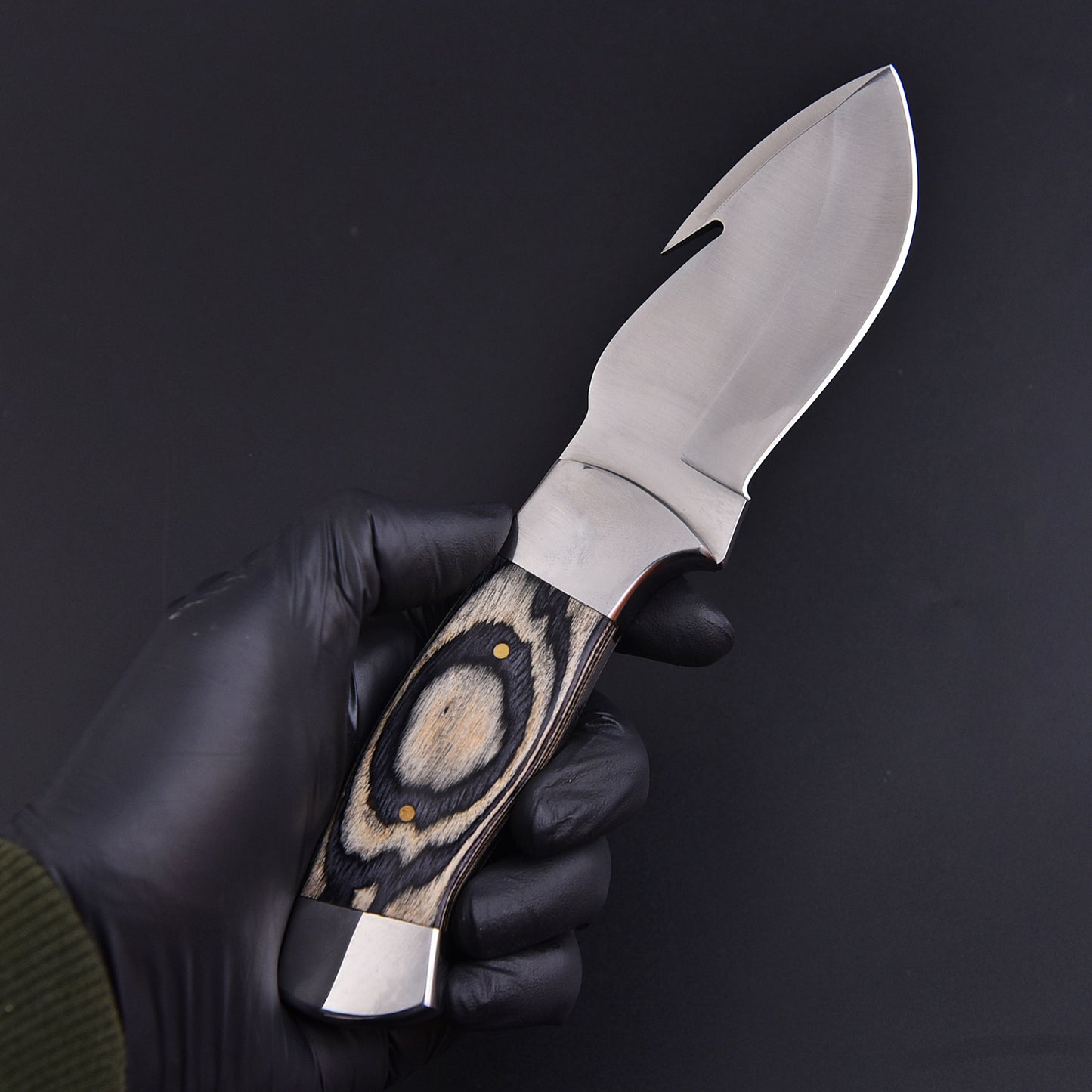 8” Custom Hand Forged Carbon Steel Full Tang Skinner Knife Gut Hook Wood Handle Regular price