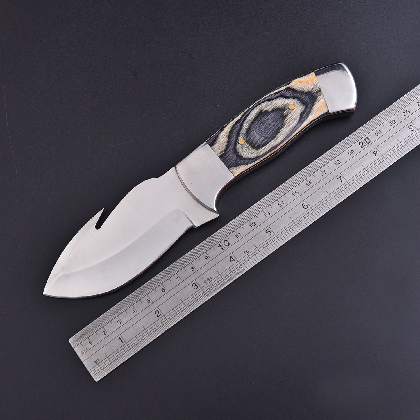 8” Custom Hand Forged Carbon Steel Full Tang Skinner Knife Gut Hook Wood Handle Regular price
