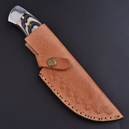 8” Custom Hand Forged Carbon Steel Full Tang Skinner Knife Gut Hook Wood Handle Regular price