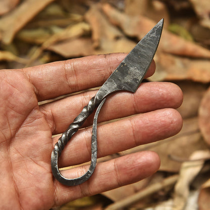 Handmade Traditional Blacksmith Mini Knife  Hand Forged Rustic Utility Design