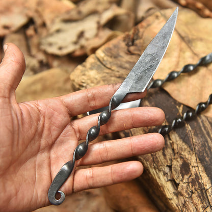 Handmade Outdoor Hunter Utensil Set  Artisan Forged Cutlery Set