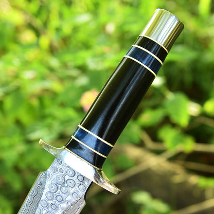 Handmade Damascus Steel Double Edge Blade Dagger Knife Resin Handle