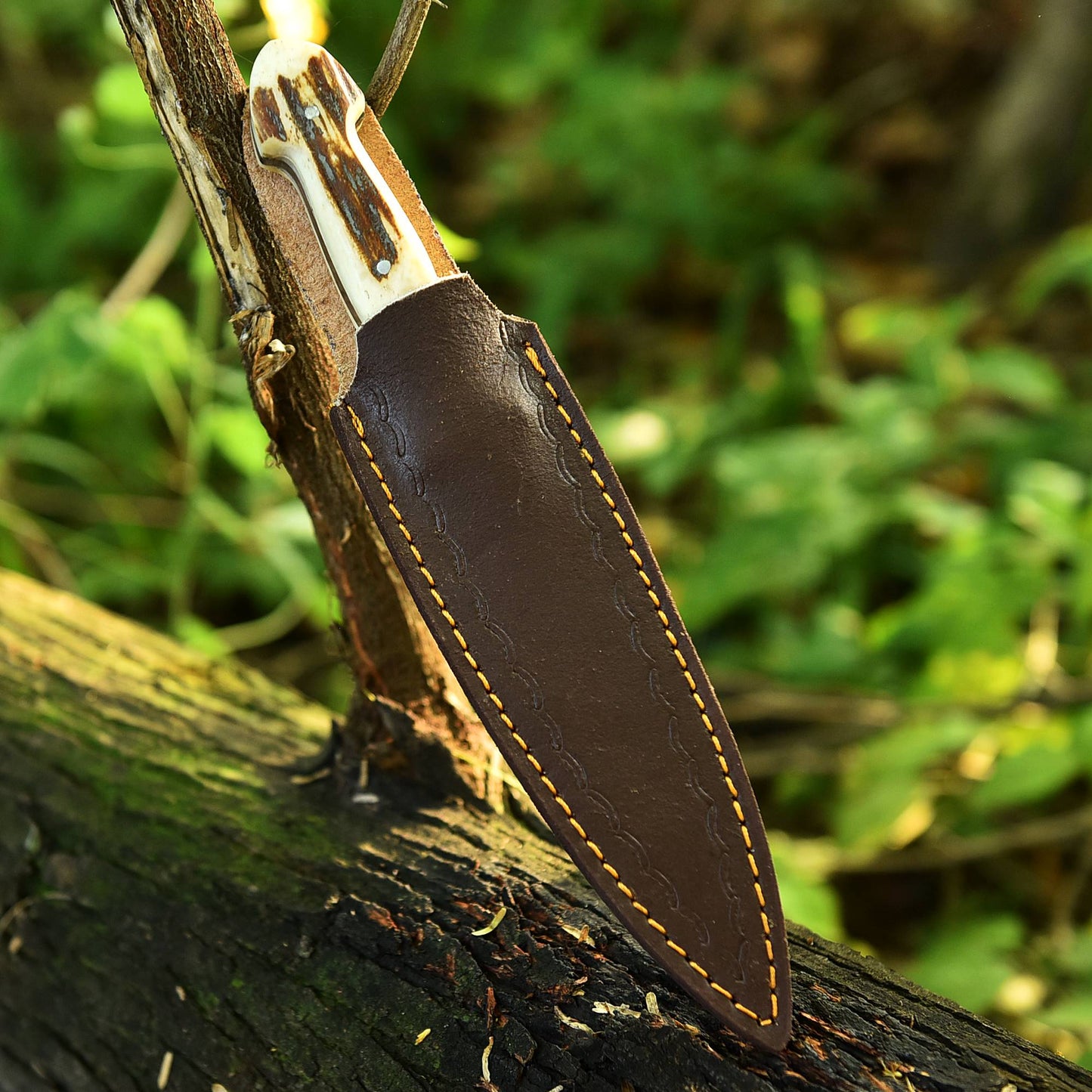 Handmade Carbon Steel High Polish Blade Hunting Dagger Knife Stage Handle