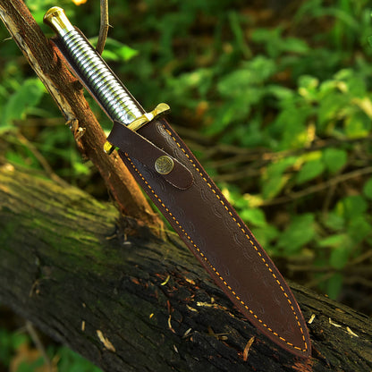 Handmade 1095 Carbon Steel Double Edge Blade Dagger Knife Brass Handle