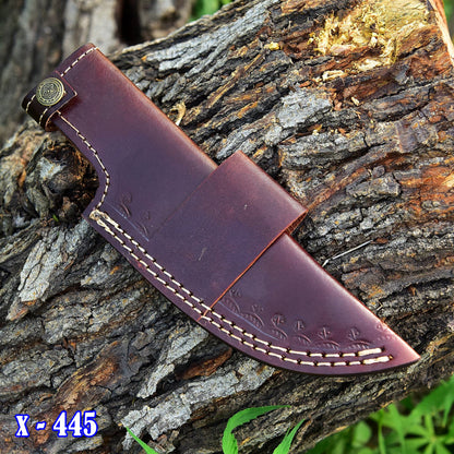 Custom Hand Stitched Top Grain Leather Fixed Blade Knife Sheath