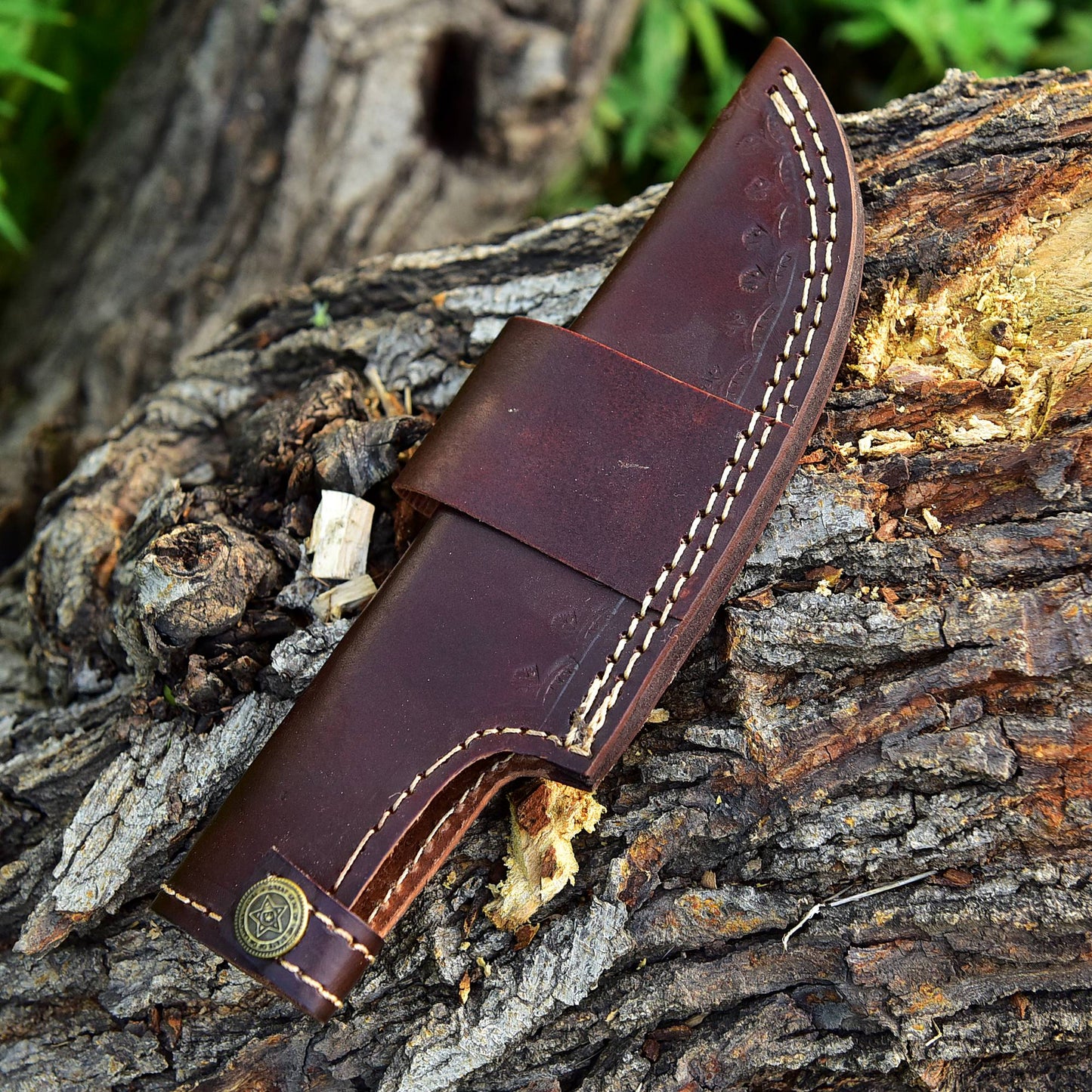 Custom Hand Stitched Top Grain Leather Fixed Blade Knife Sheath