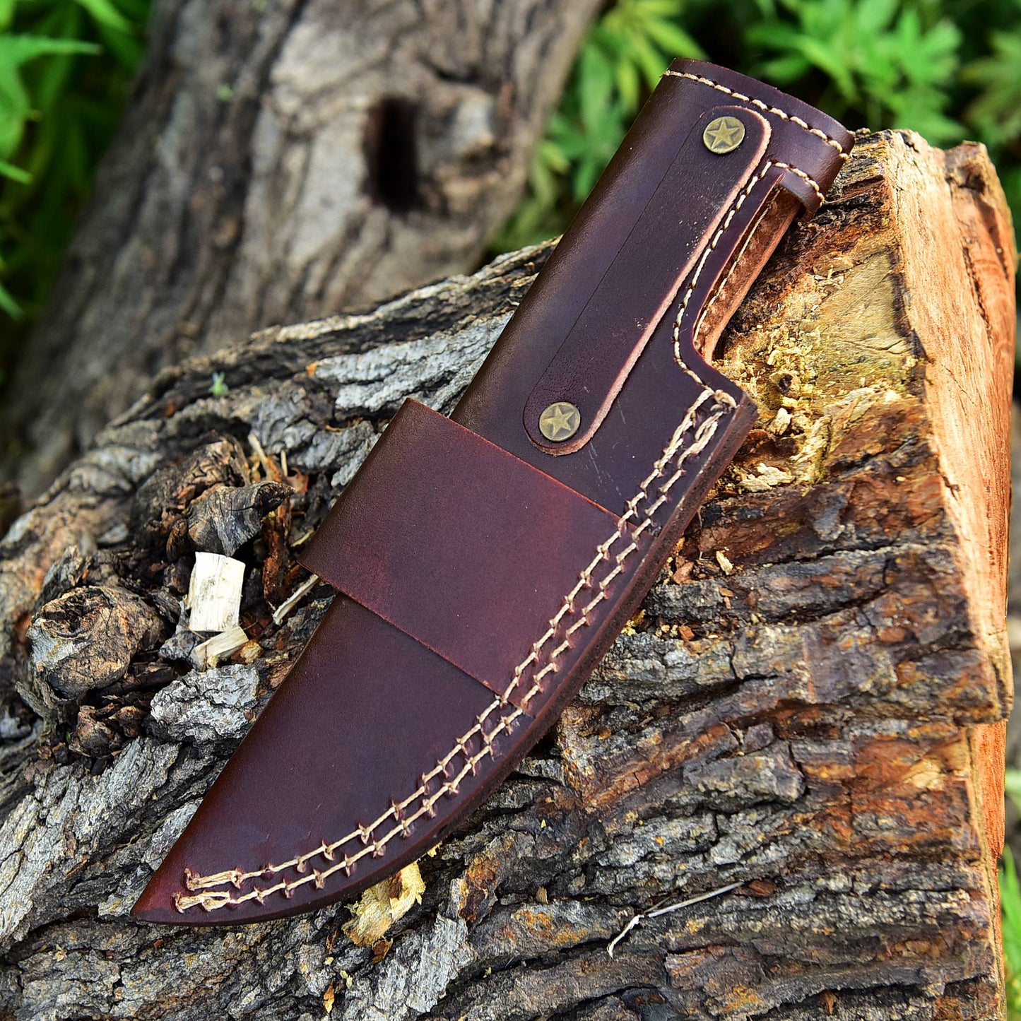 Custom Hand Stitched Top Grain Leather Fixed Blade Knife Sheath