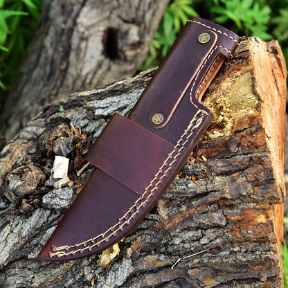 Custom Hand Stitched Top Grain Leather Fixed Blade Knife Sheath