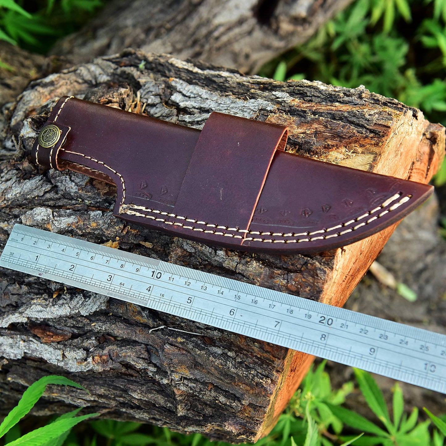 Custom Hand Stitched Top Grain Leather Fixed Blade Knife Sheath