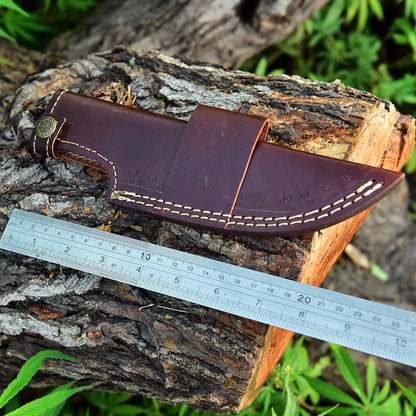 Custom Hand Stitched Top Grain Leather Fixed Blade Knife Sheath