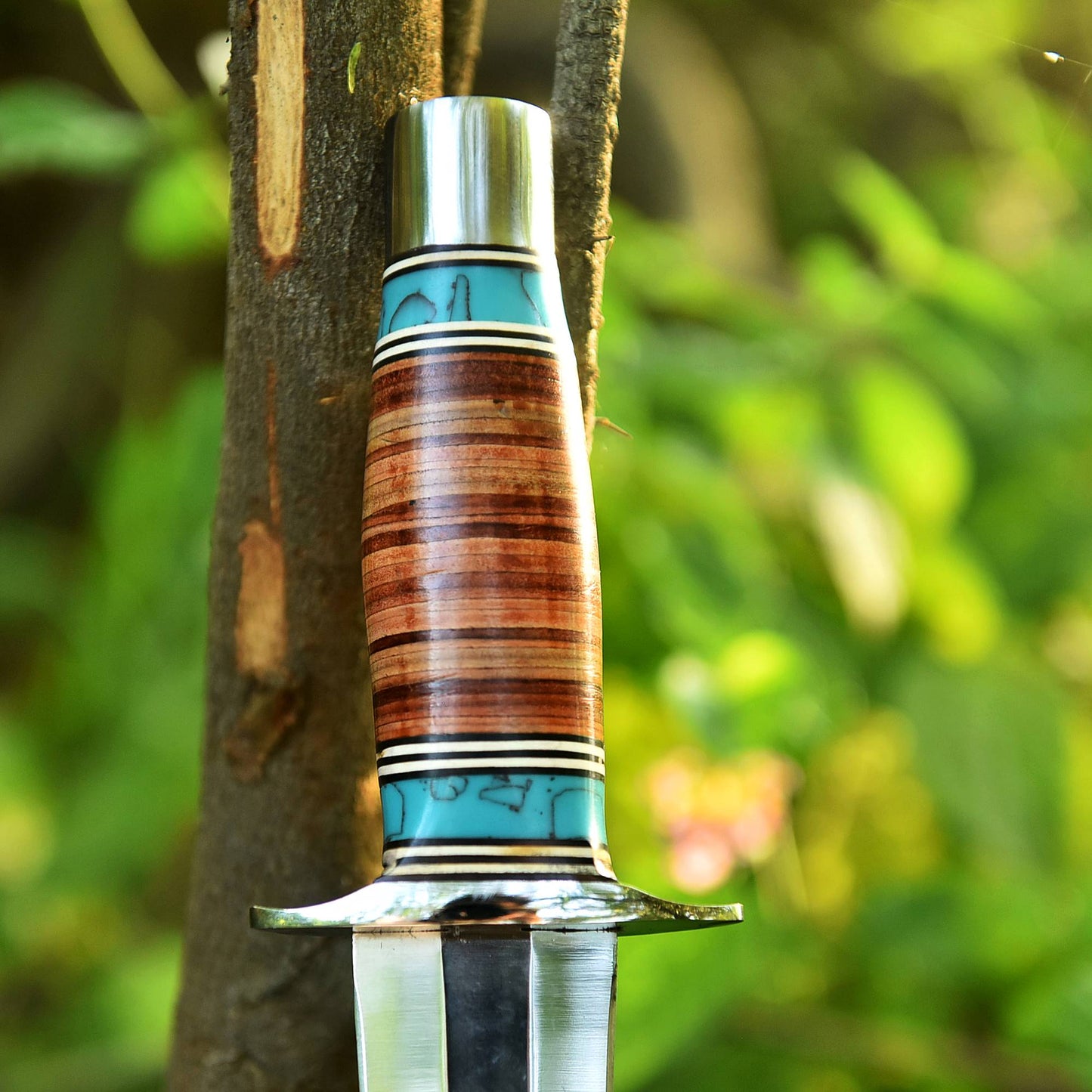 Custom Handmade 1095 Carbon Steel Dagger EDC Knife Leather Resin Handle