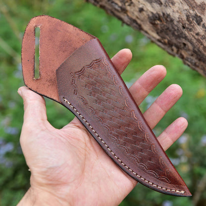 Outdoor Premium Handmade Full Grain Leather Fixed Blade Knife Sheath