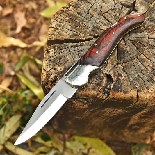 Handmade Carbon Steel Folding Pocket Knife Collector Hunting Tool EDC
