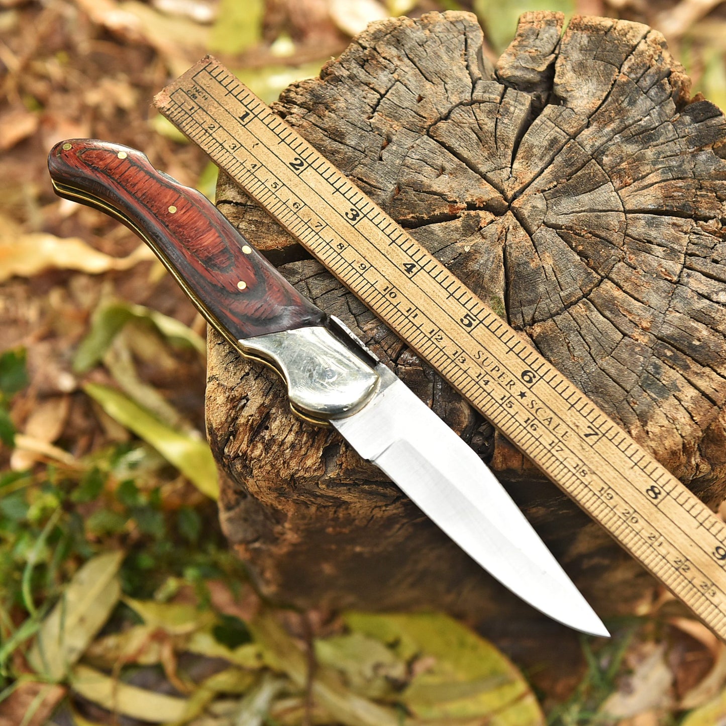 Handmade Carbon Steel Folding Pocket Knife Collector Hunting Tool EDC