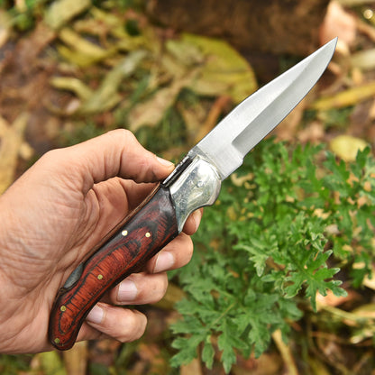 Handmade Carbon Steel Folding Pocket Knife Collector Hunting Tool EDC