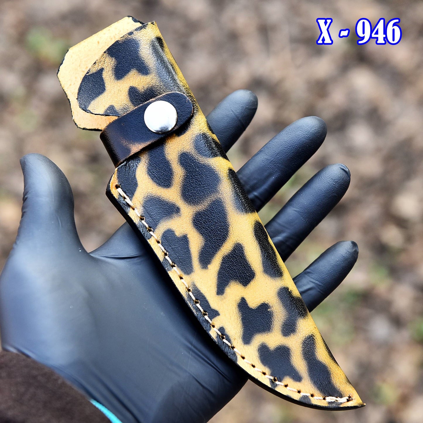 Custom Handcrafted Collector’s Edition Leopard Print Leather Knife Sheath