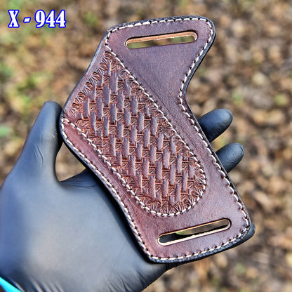 Heavy Duty Handmade Top Grain Leather Folding Knife Sheath