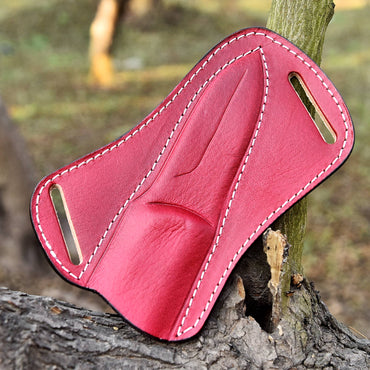 Custom Hand Stitched Top Grain Leather Fixed Blade Leather Sheath