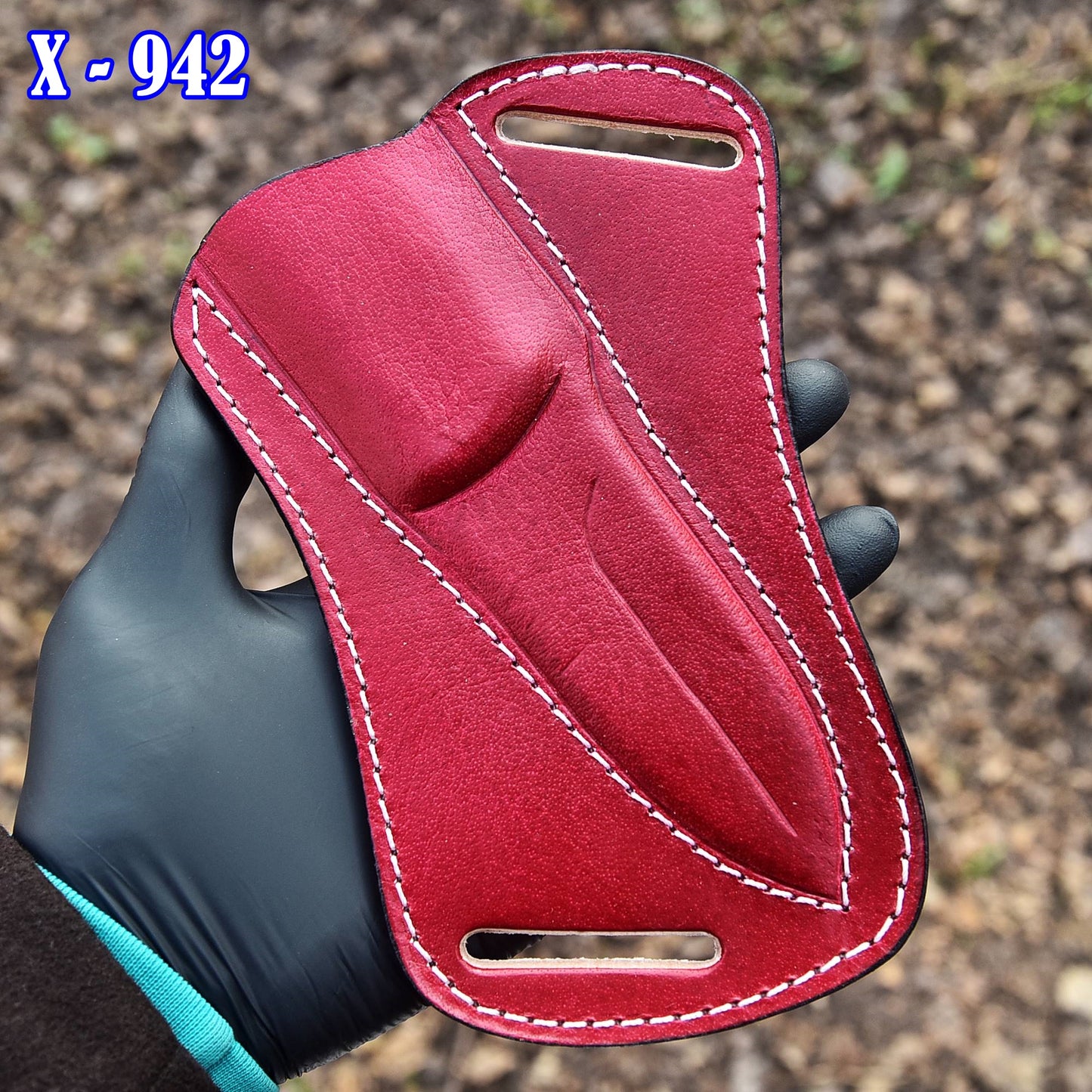 Custom Hand Stitched Top Grain Leather Fixed Blade Leather Sheath
